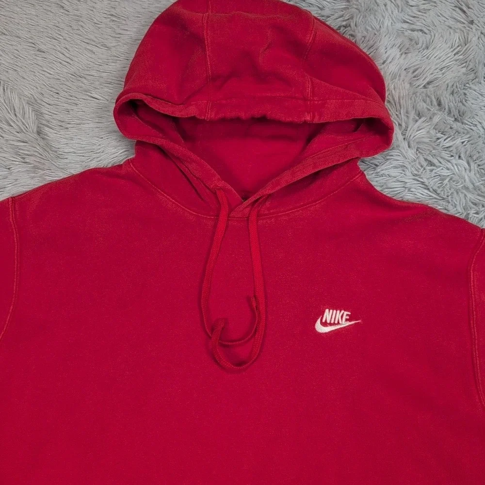 Vintage Nike Sweatshirt Mens XL Red Hoodie ‎ Pocket Athletic Street Wear Comfort
